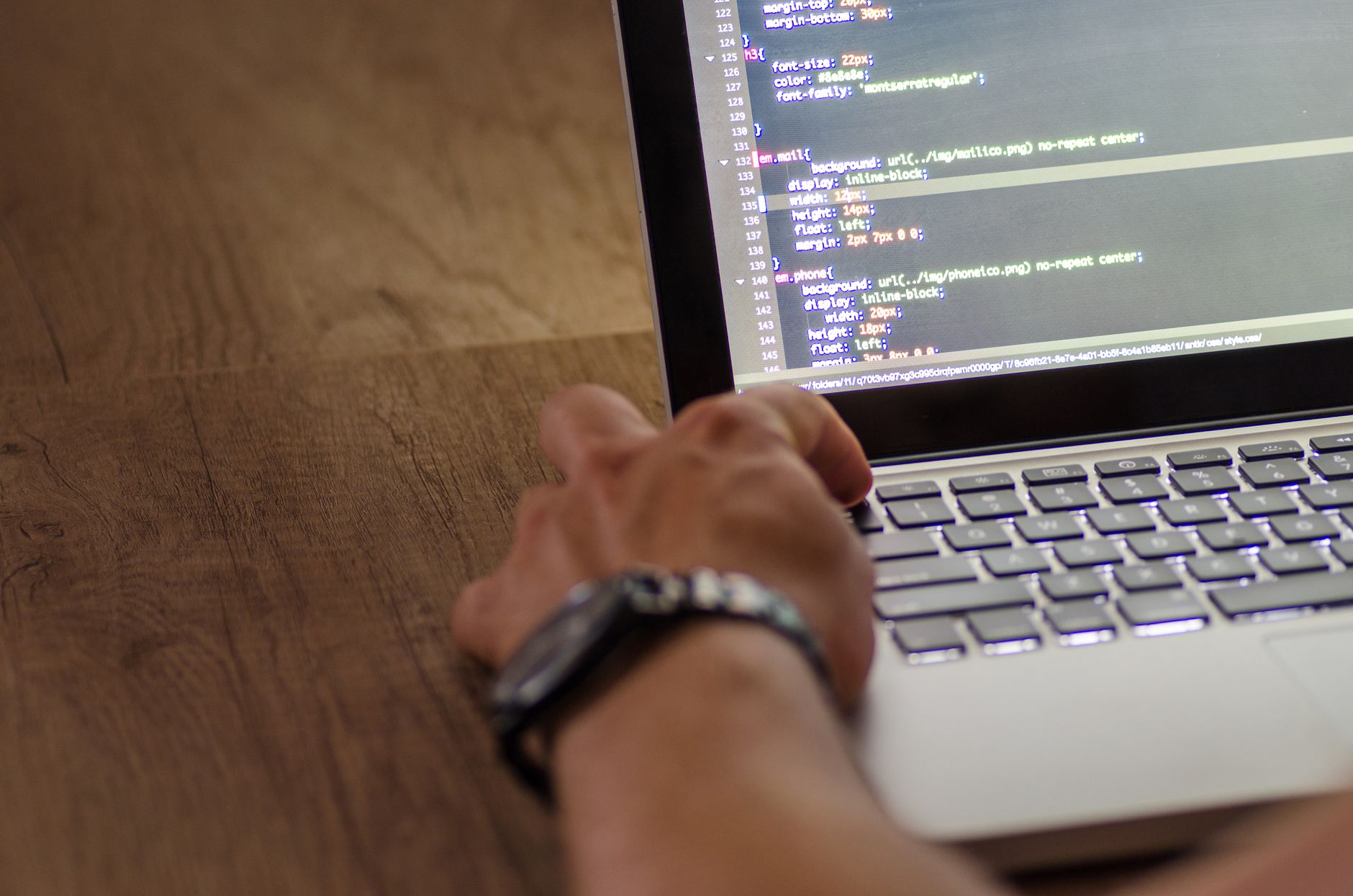 Programação em um laptop